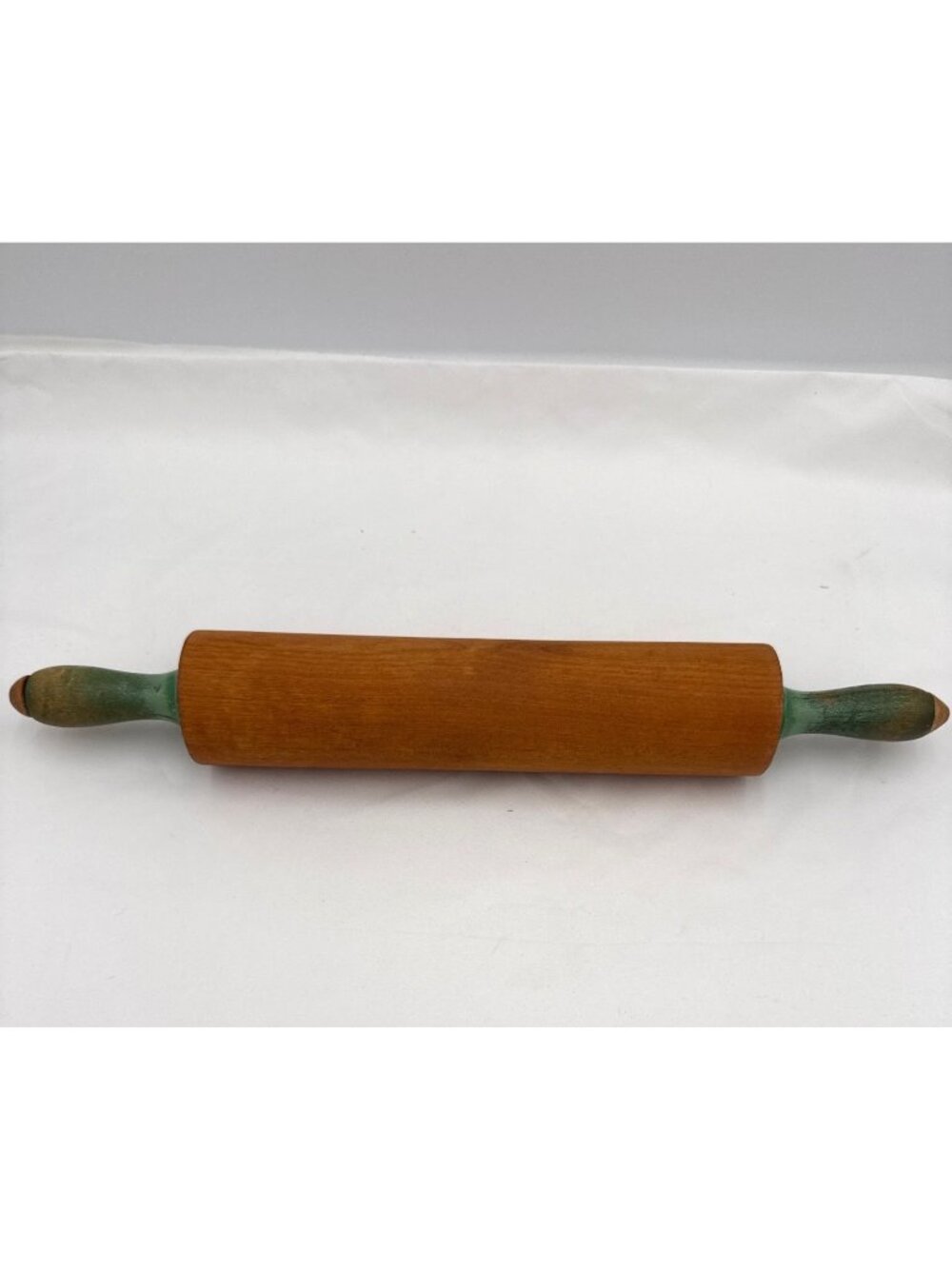 Vintage Rolling Pin with Green Handles Country